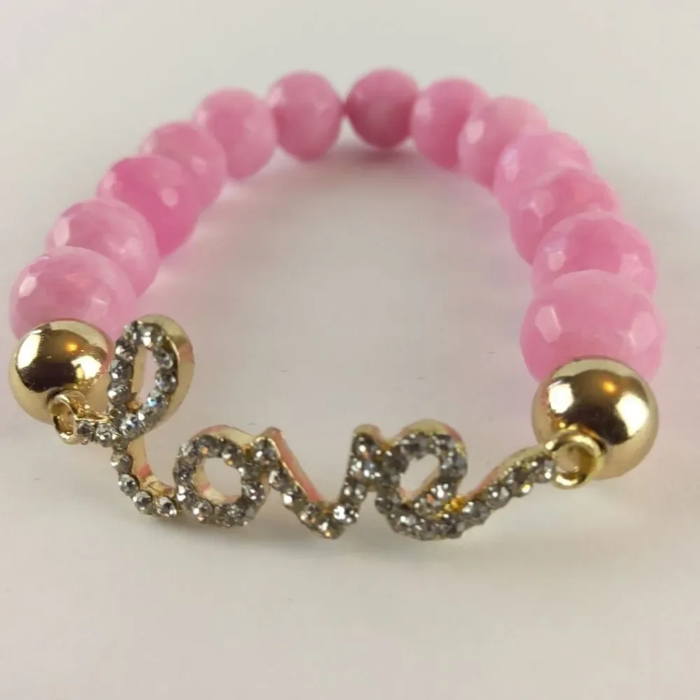 (3/$20) elastic beaded love and tennis bracelets